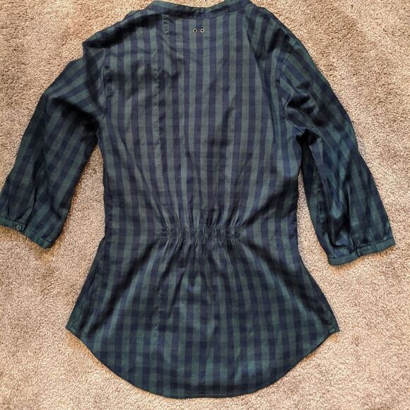 Converse Ruffle Checkered Button Up Top Size XSmall - Picture 3 of 5